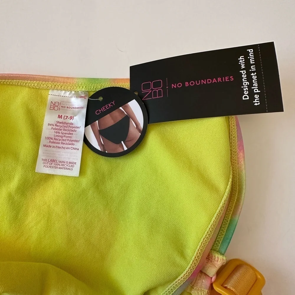 NWT No Boundaries multi color with gold shimmer bikini bottom SzM (7-9) - Picture 4 of 5